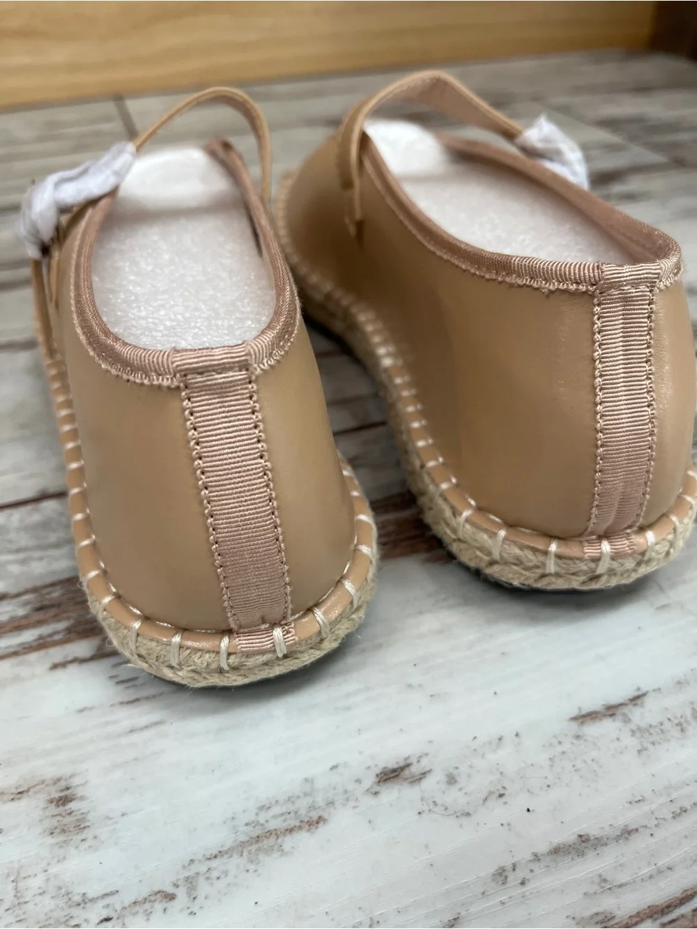 NWOT Coutgo Tan Mary Jane Espadrille Square Toe Ballet Flats Women’s 9